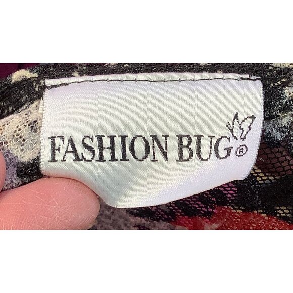 Y2K Babydoll Top Womens M (est) Black Red Rose Lace Sheer Fairy Whimsy Goth - Picture 6 of 7